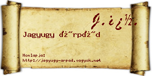 Jagyugy Árpád névjegykártya